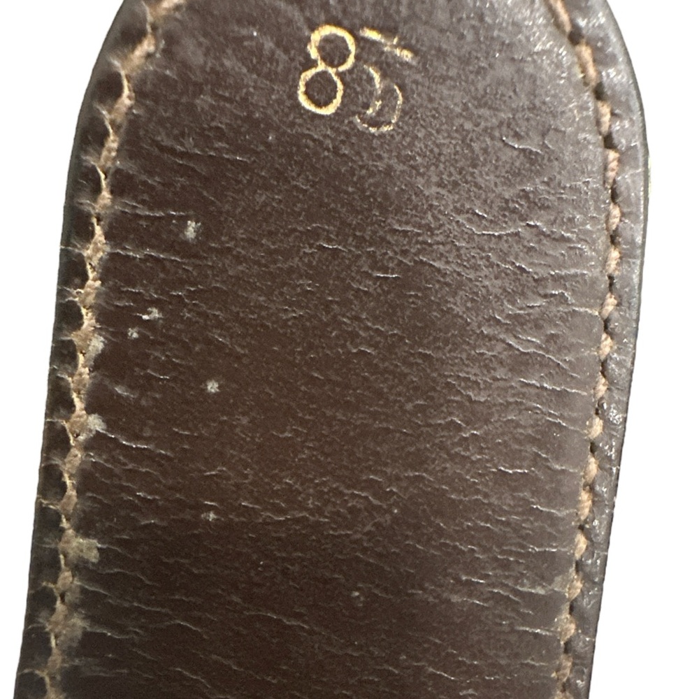 972. Gucci Gold G Leather Belt - Picture 6 of 6